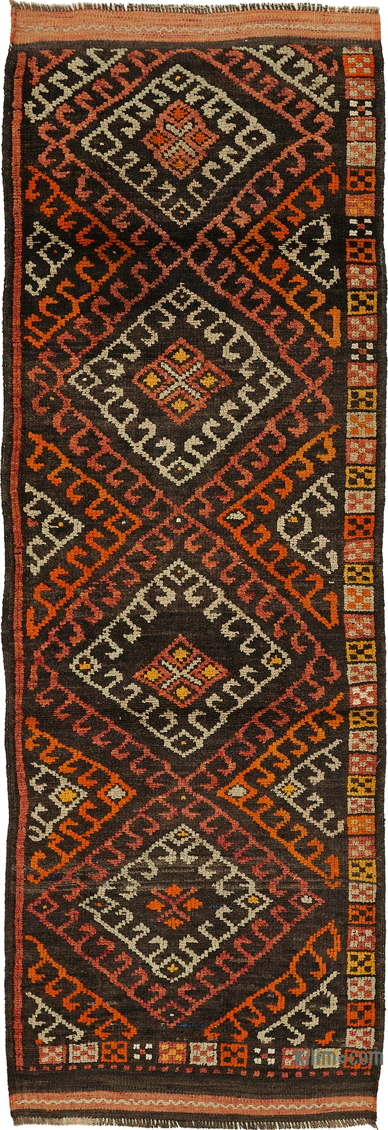 Vintage Tribal Runner Rug - 3' 1" x 12' 7" (37" x 151") - K0085061