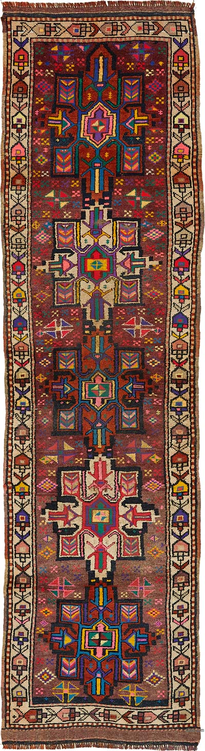 Alfombra Vintage de pasillo - 87 cm x 333 cm