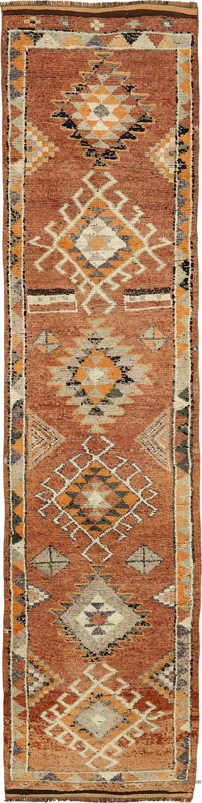 Vintage Tribal Runner Rug - 2' 11" x 12' 2" (35" x 146")