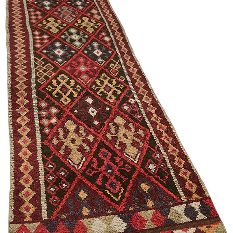 Vintage Tribal Runner Rug - 2' 11" x 12' 10" (35" x 154") - K0085109