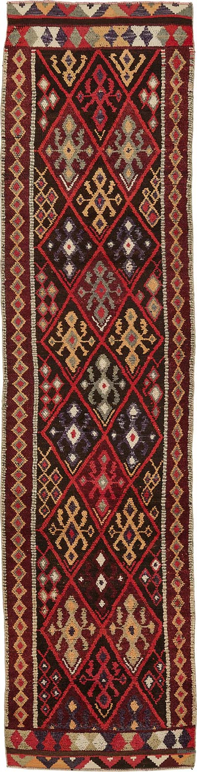 Vintage Tribal Runner Rug - 2' 11" x 12' 10" (35" x 154")
