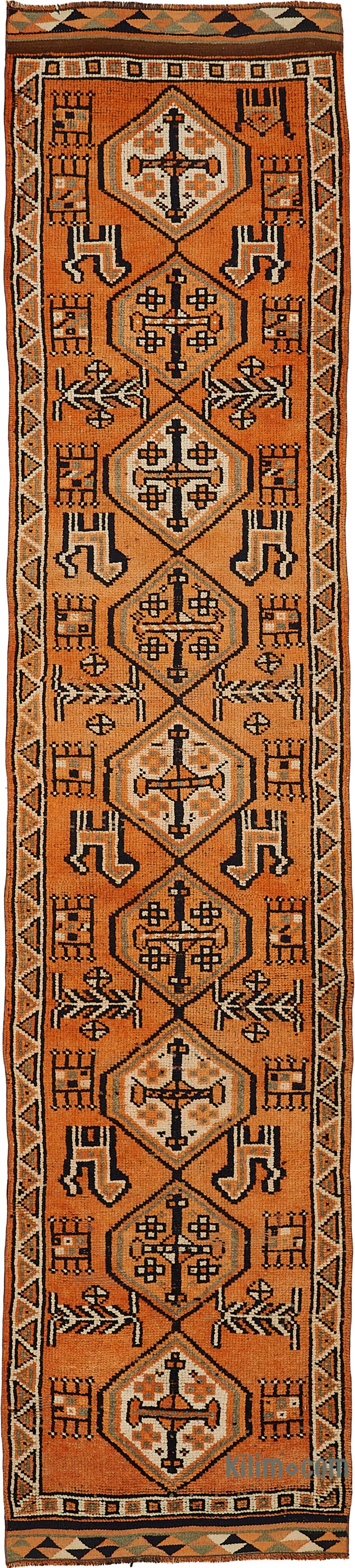 Vintage Tribal Runner Rug - 2' 11" x 13' 7" (35" x 163") - K0085124
