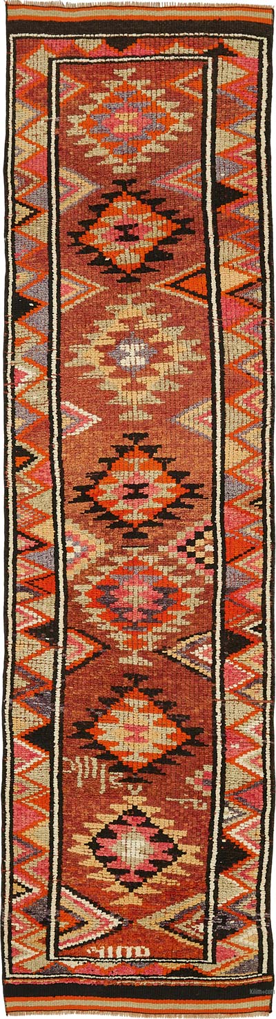 Vintage Tribal Runner Rug - 2' 8" x 11'  (32" x 132")