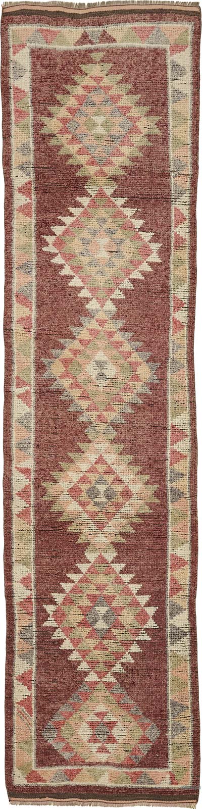 Vintage Tribal Runner Rug - 2' 9" x 11' 7" (33" x 139")