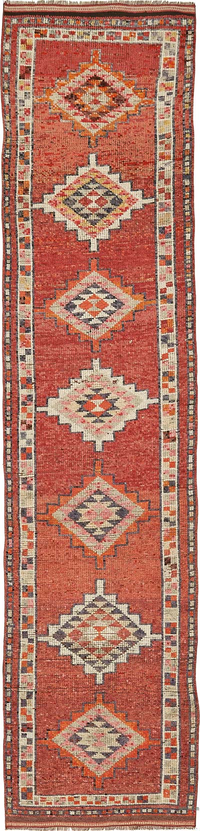 Vintage Tribal Runner Rug - 2' 9" x 11' 7" (33" x 139")
