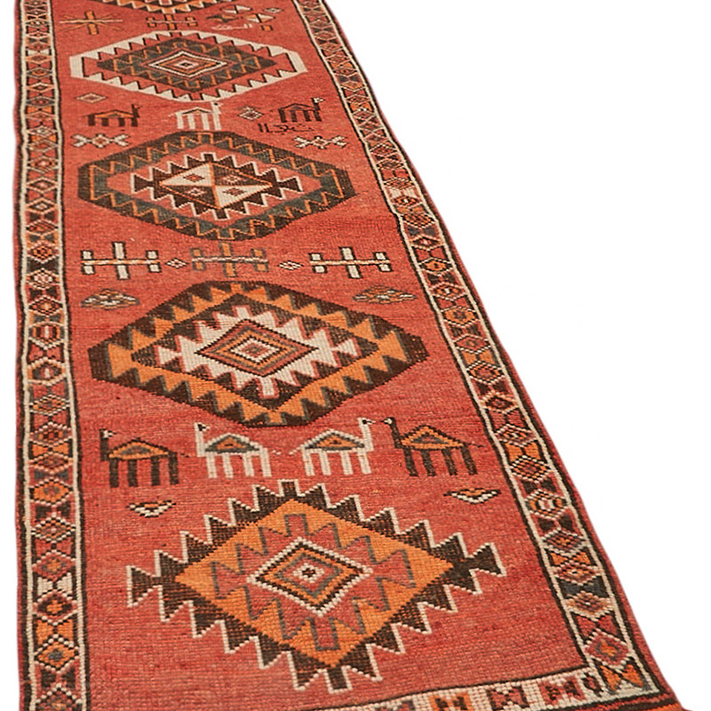 Alfombra Vintage de pasillo - 92 cm x 410 cm - K0085144