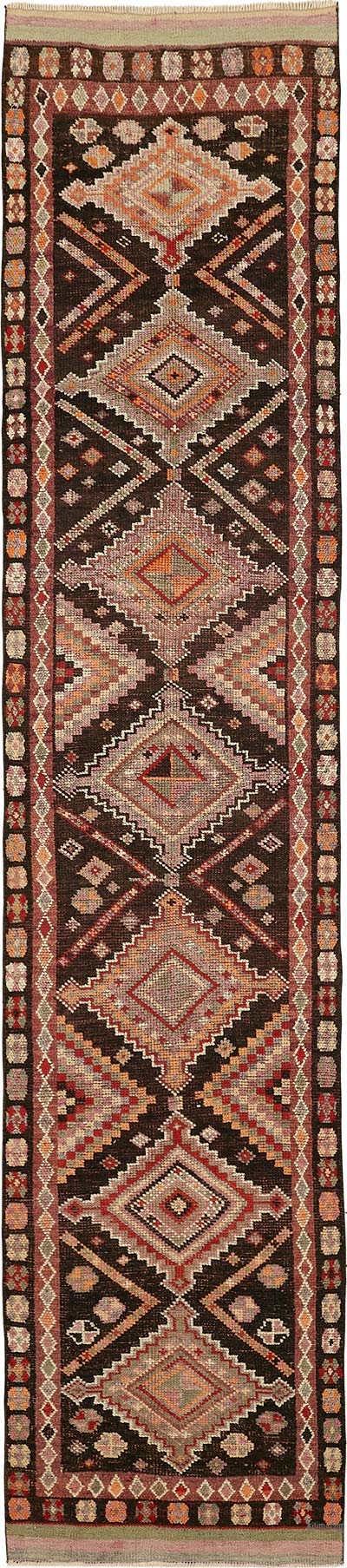 Vintage Tribal Runner Rug - 3' 1" x 13' 7" (37" x 163")