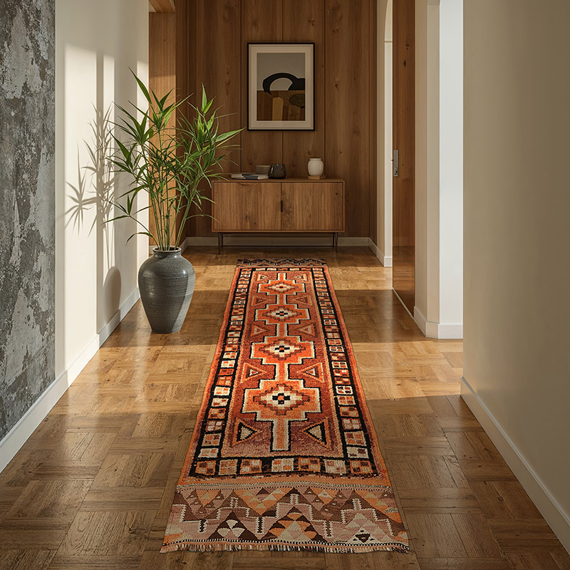 Alfombra Vintage de pasillo - 92 cm x 296 cm - K0085205