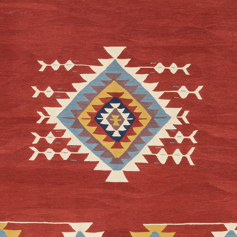 New Handwoven Turkish Kilim Rug - 5' 11" x 8' 4" (71" x 100") - K0085220