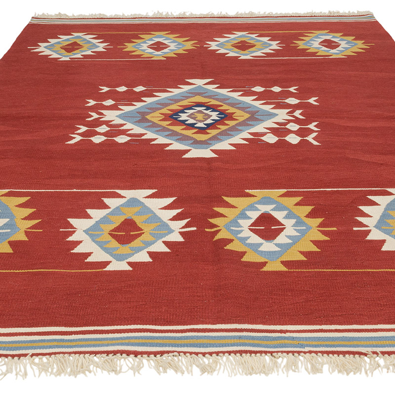 New Handwoven Turkish Kilim Rug - 5' 11" x 8' 4" (71" x 100") - K0085220