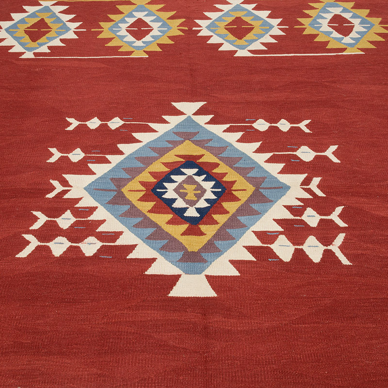New Handwoven Turkish Kilim Rug - 5' 11" x 8' 4" (71" x 100") - K0085220