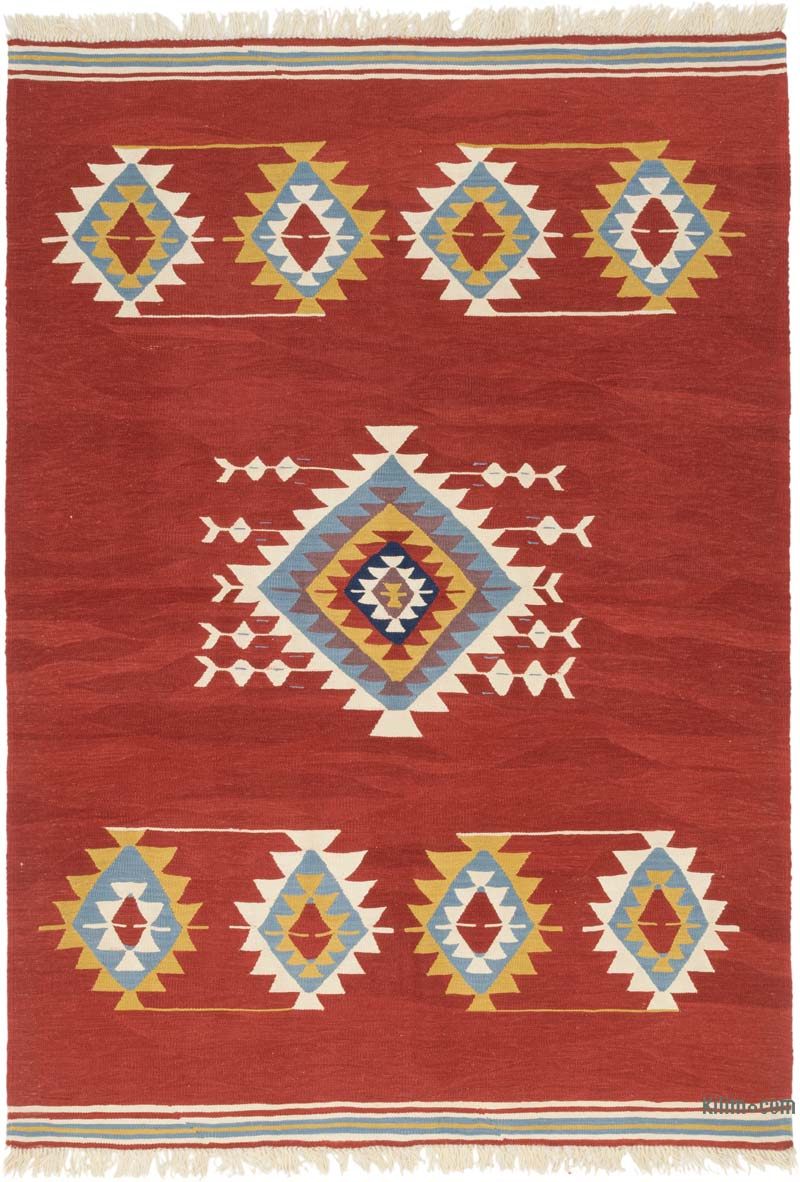 New Handwoven Turkish Kilim Rug - 5' 11" x 8' 4" (71" x 100") - K0085220