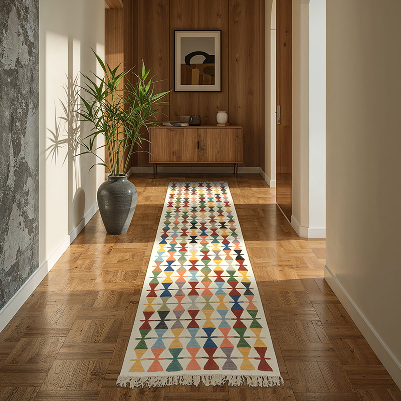 New Handwoven Turkish Kilim Runner - 3' 1" x 9' 10" (37" x 118") - K0085222