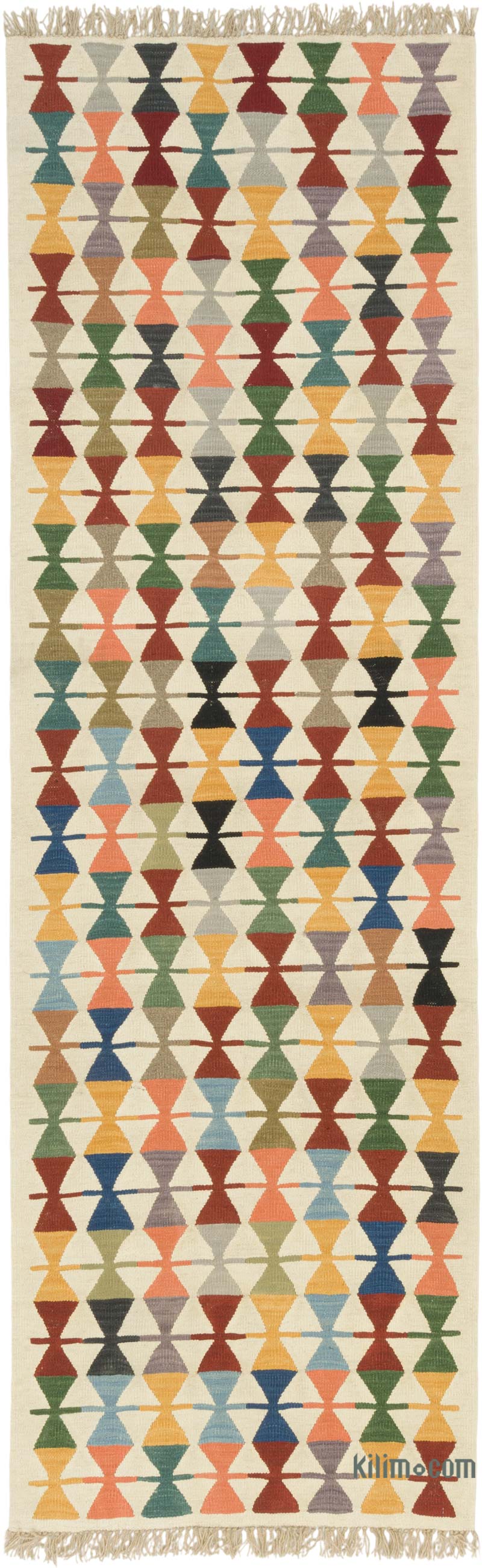 New Handwoven Turkish Kilim Runner - 3' 1" x 9' 10" (37" x 118") - K0085222