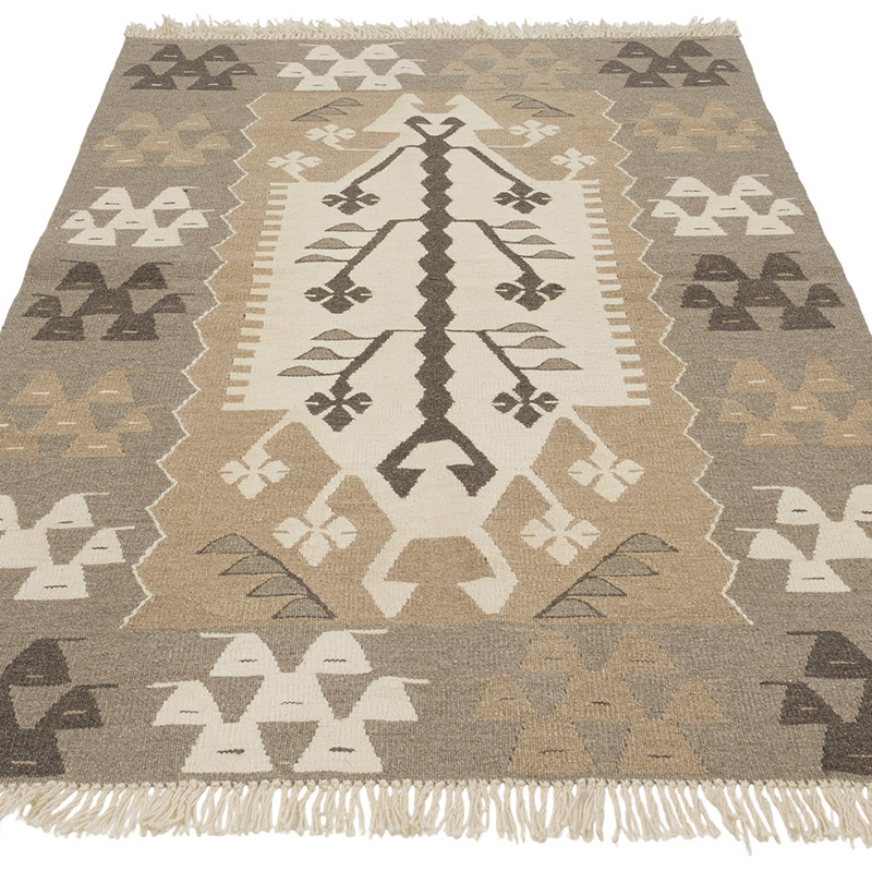 New Handwoven Turkish Kilim Rug - 3' 8" x 5' 5" (44" x 65") - K0085227