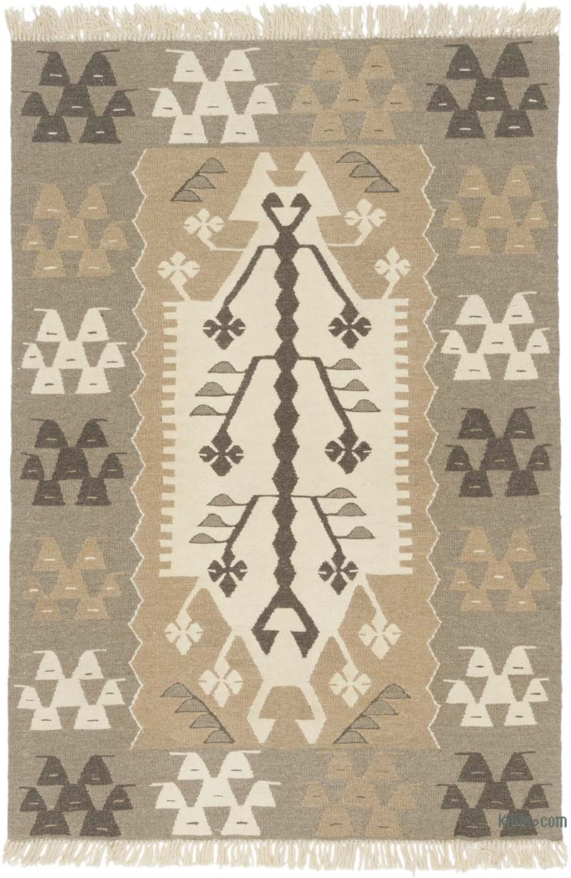 New Handwoven Turkish Kilim Rug - 3' 8" x 5' 5" (44" x 65") - K0085227