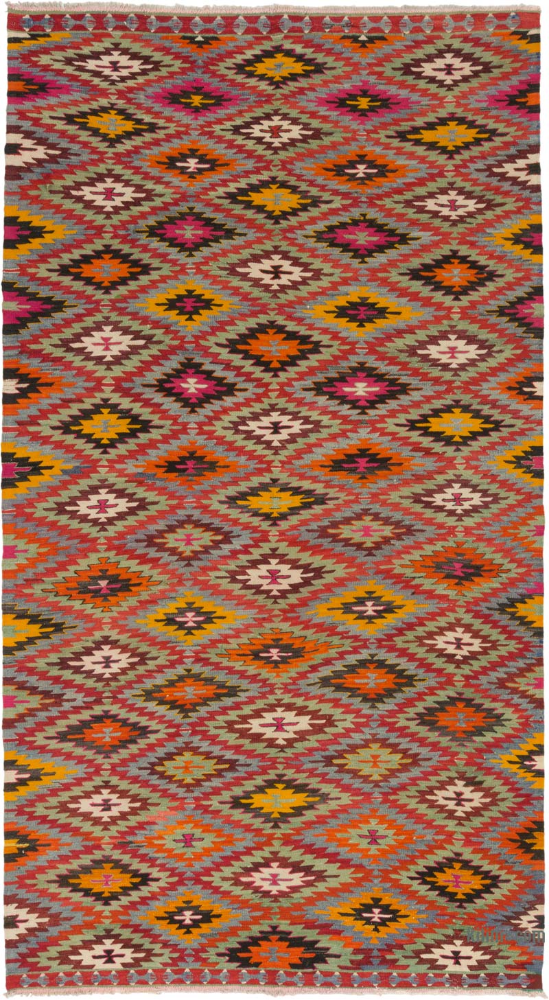 Vintage Denizli Kilim Rug - 5' 11" x 10' 8" (71" x 128") - K0085229