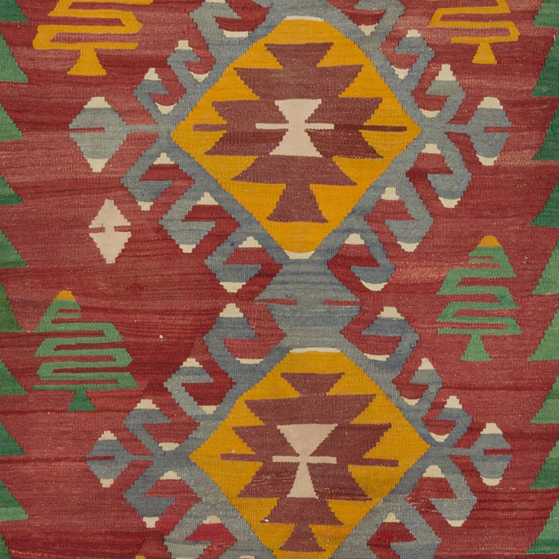 Vintage Denizli Kilim Runner - 3' 2" x 11'  (38" x 132") - K0085230