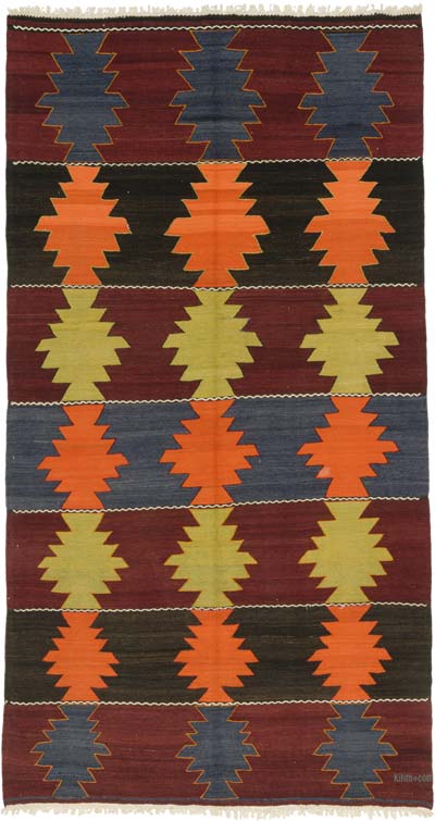 Vintage Manisa Kilim Rug - 5' 10" x 10' 7" (70" x 127")