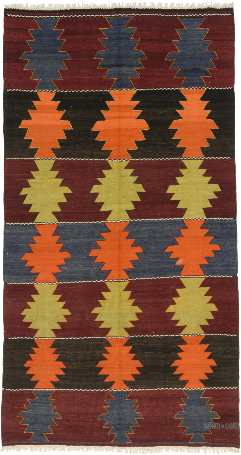 Vintage Manisa Kilim Rug - 5' 10" x 10' 7" (70" x 127") - K0085232