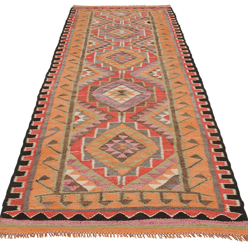 Vintage Herki Kilim Yolluk - 105 cm x 314 cm - K0085282