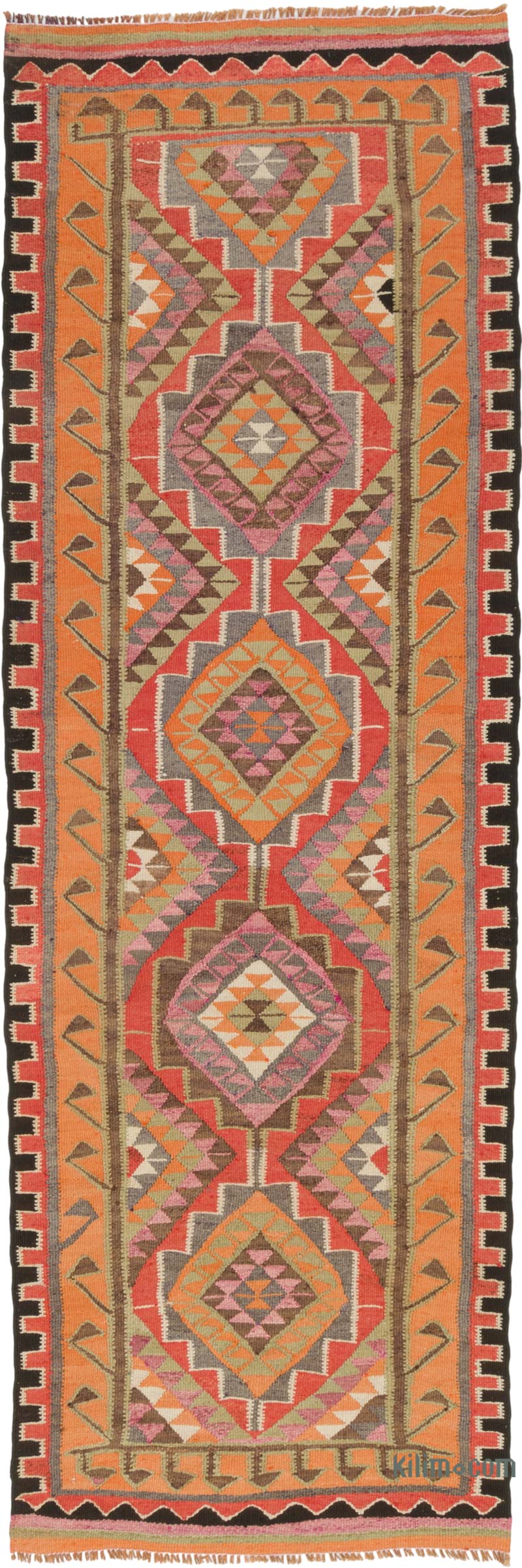 Vintage Herki Kilim Yolluk - 105 cm x 314 cm - K0085282
