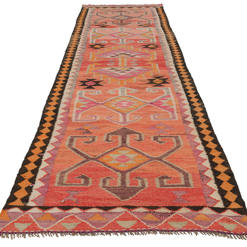 Vintage Herki Kilim Runner - 3' 2" x 11' 2" (38" x 134") - K0085283