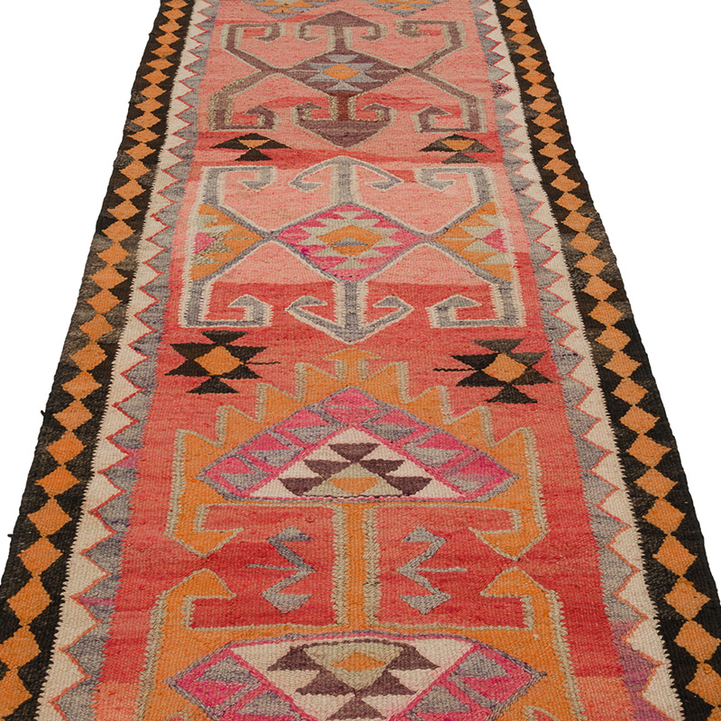 Vintage Herki Kilim Runner - 3' 2" x 11' 2" (38" x 134") - K0085283