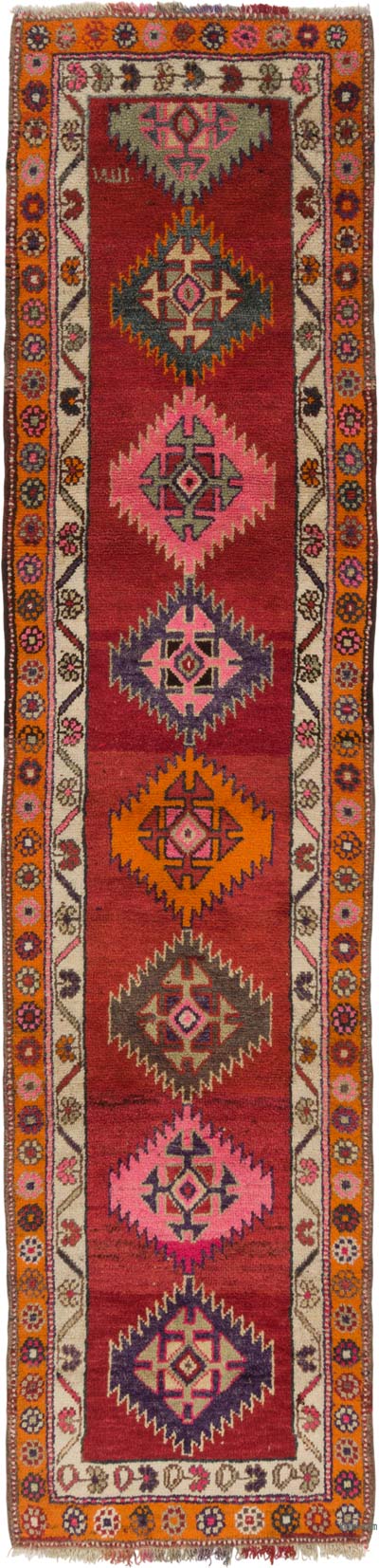 Vintage Tribal Runner Rug - 2' 11" x 12'  (35" x 144")