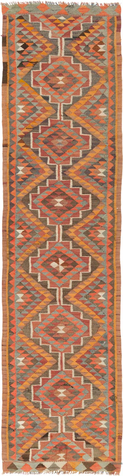 Vintage Herki Kilim Runner - 2' 9" x 10' 10" (33" x 130")