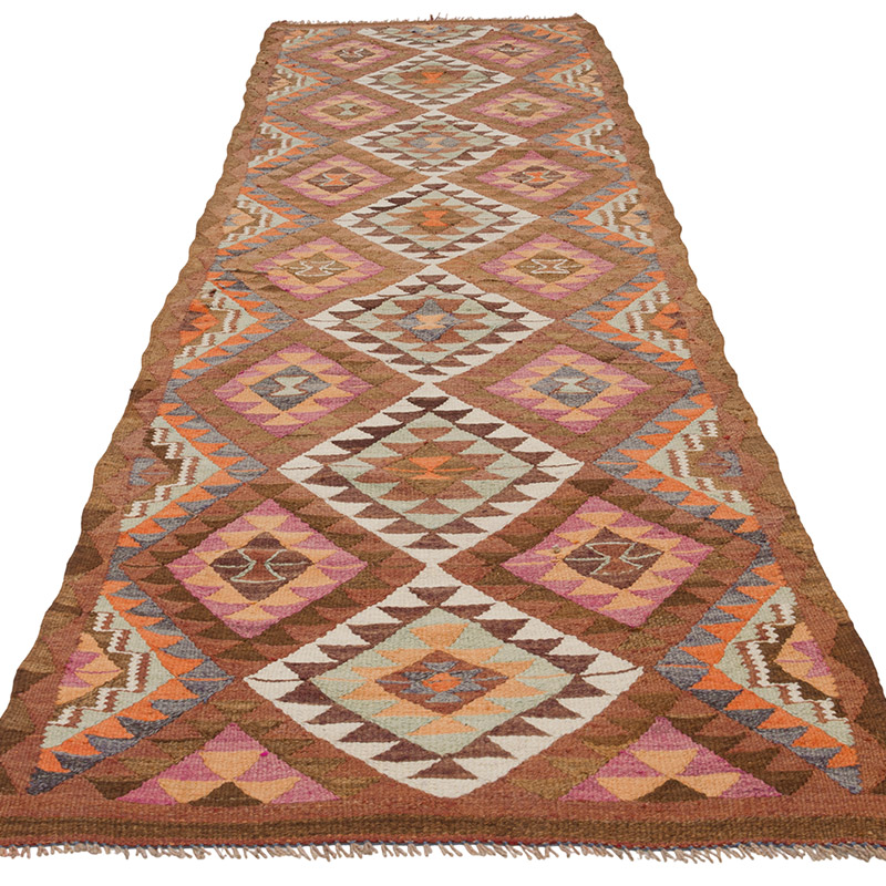 Vintage Herki Kilim Runner - 3' 3" x 9' 10" (39" x 118") - K0085288