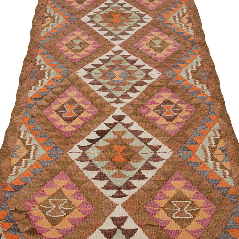 Vintage Herki Kilim Runner - 3' 3" x 9' 10" (39" x 118") - K0085288