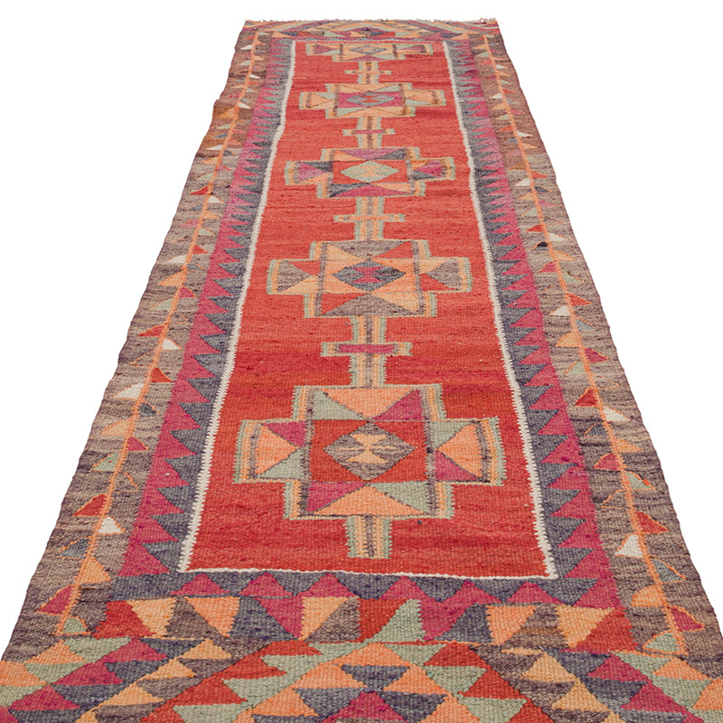 Vintage Herki Kilim Yolluk - 92 cm x 320 cm - K0085290
