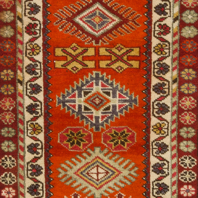 Alfombra Vintage de pasillo - 88 cm x 392 cm - K0085293
