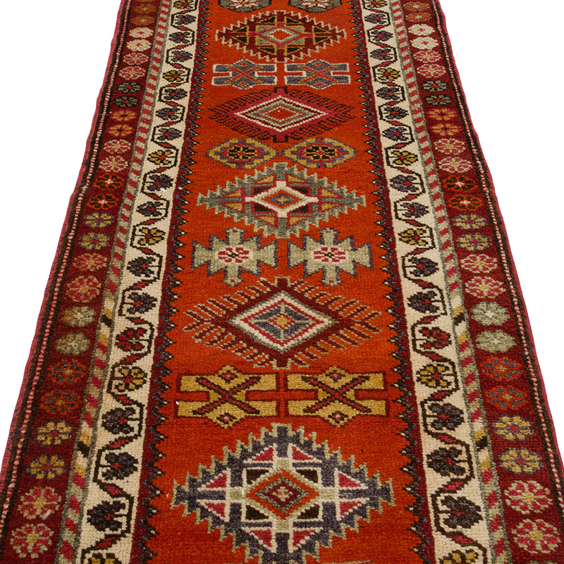 Alfombra Vintage de pasillo - 88 cm x 392 cm - K0085293