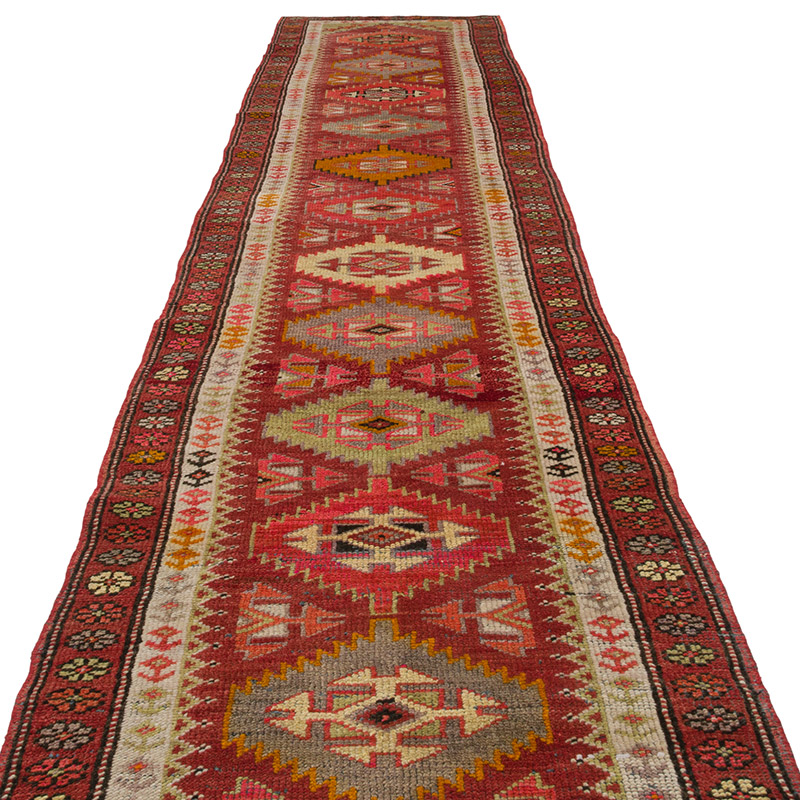 Vintage Tribal Runner Rug - 3'  x 14' 5" (36" x 173") - K0085295