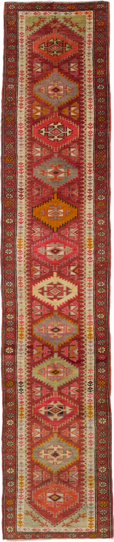 Vintage Tribal Runner Rug - 3'  x 14' 5" (36" x 173")