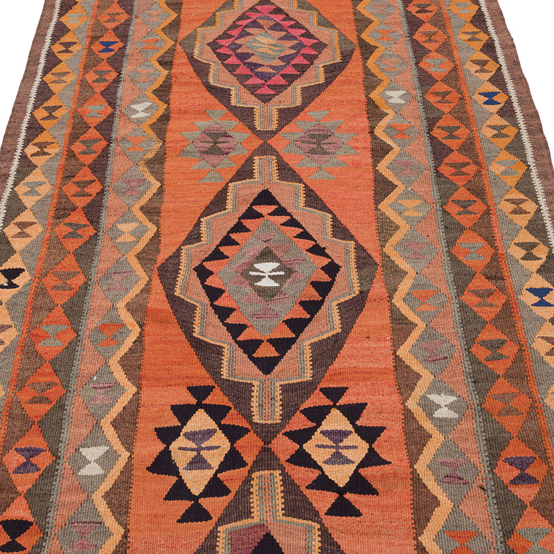 Vintage Herki Kilim Yolluk - 100 cm x 328 cm - K0085296