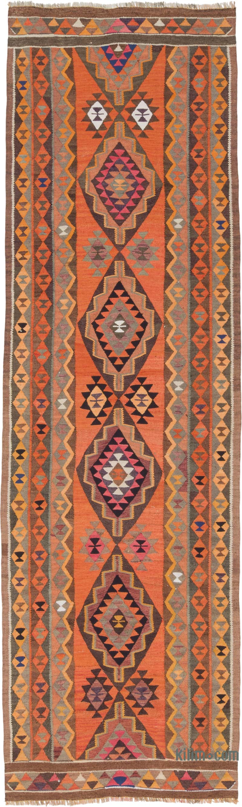 Vintage Herki Kilim Yolluk - 100 cm x 328 cm - K0085296