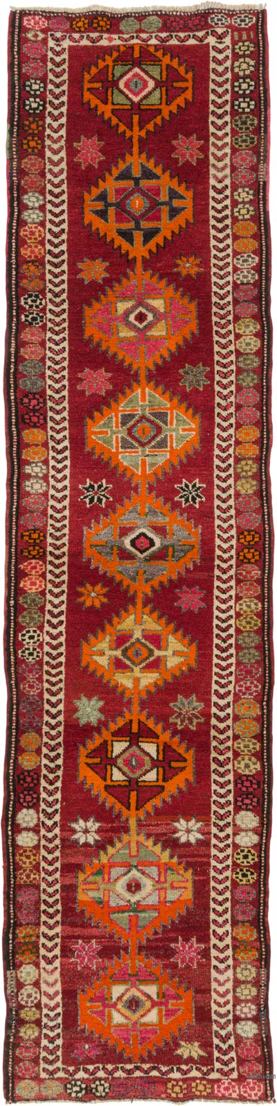 Vintage Tribal Runner Rug - 3' 1" x 12' 3" (37" x 147")