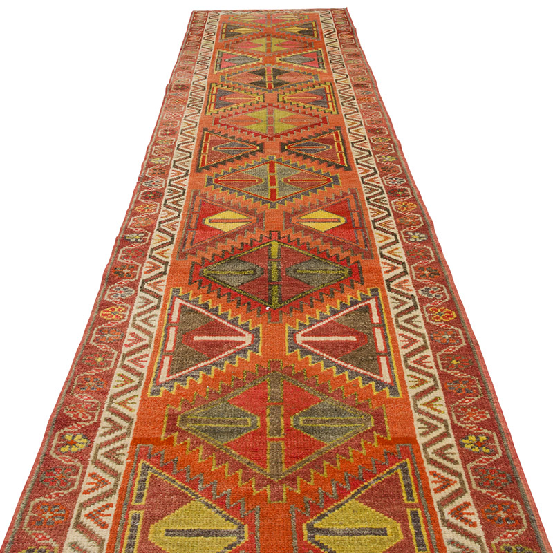 Vintage Tribal Runner Rug - 2' 10" x 13'  (34" x 156") - K0085300