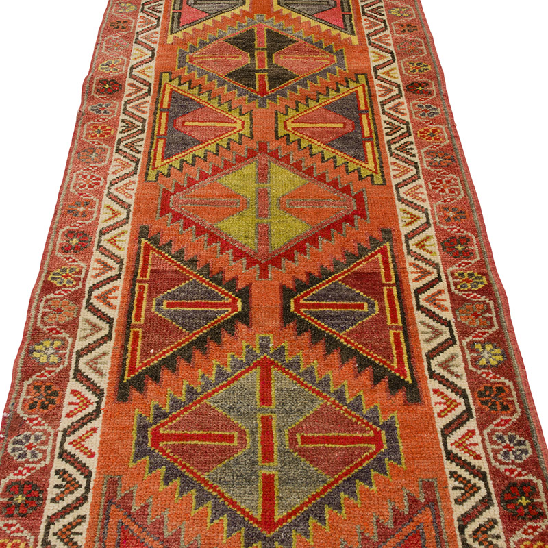 Vintage Tribal Runner Rug - 2' 10" x 13'  (34" x 156") - K0085300