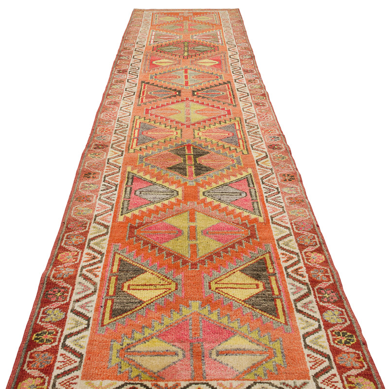 Vintage Tribal Runner Rug - 2' 10" x 13'  (34" x 156") - K0085300