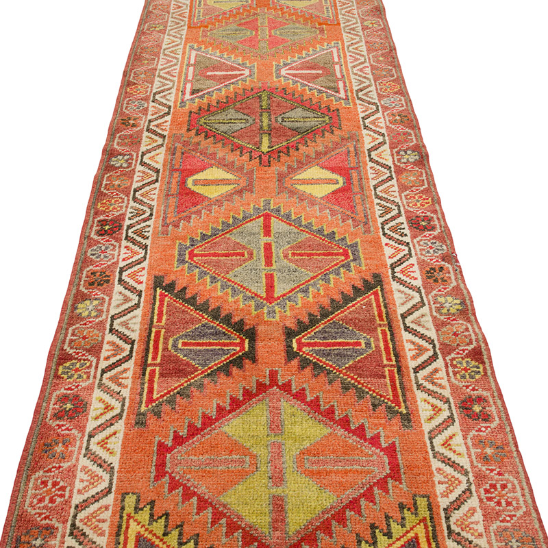 Vintage Tribal Runner Rug - 2' 10" x 13'  (34" x 156") - K0085300