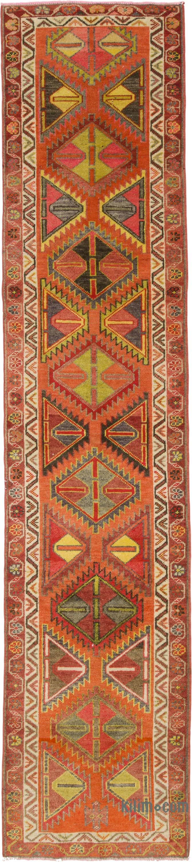 Vintage Tribal Runner Rug - 2' 10" x 13'  (34" x 156") - K0085300