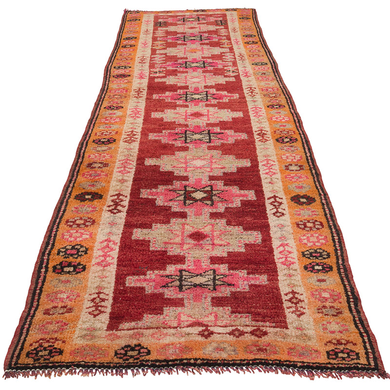 Alfombra Vintage de pasillo - 88 cm x 309 cm - K0085301