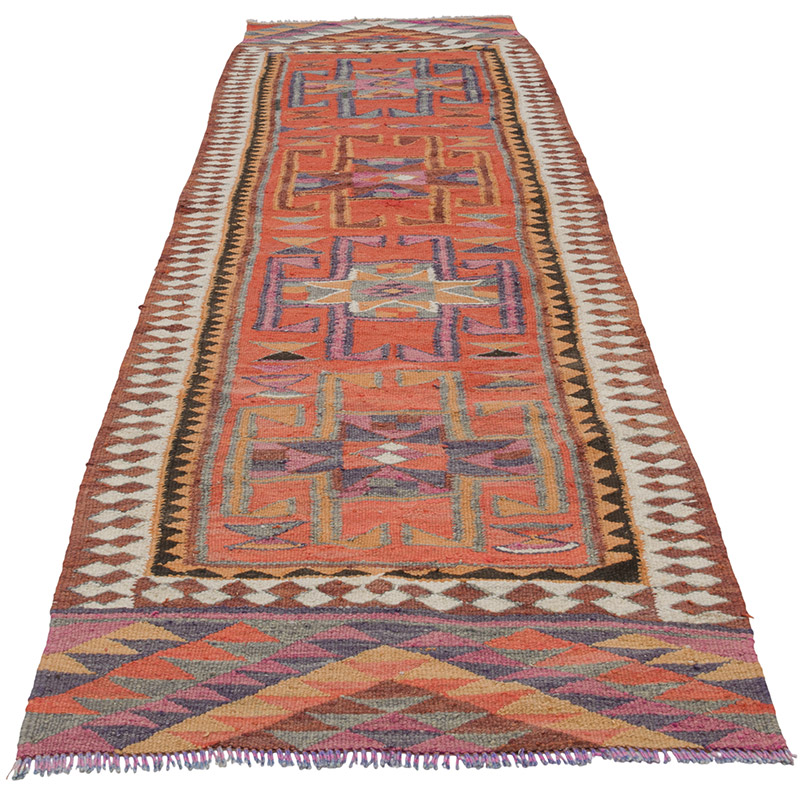 Vintage Herki Kilim Yolluk - 91 cm x 300 cm - K0085307