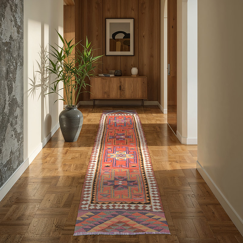 Vintage Herki Kilim Yolluk - 91 cm x 300 cm - K0085307