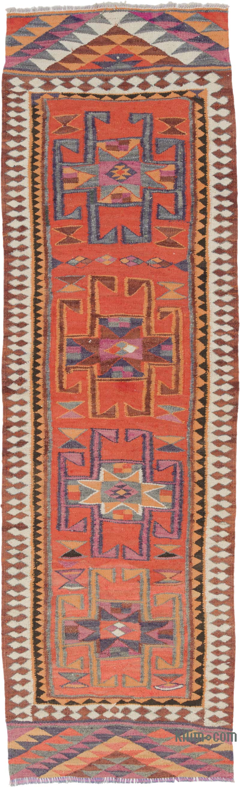 Vintage Herki Kilim Yolluk - 91 cm x 300 cm - K0085307