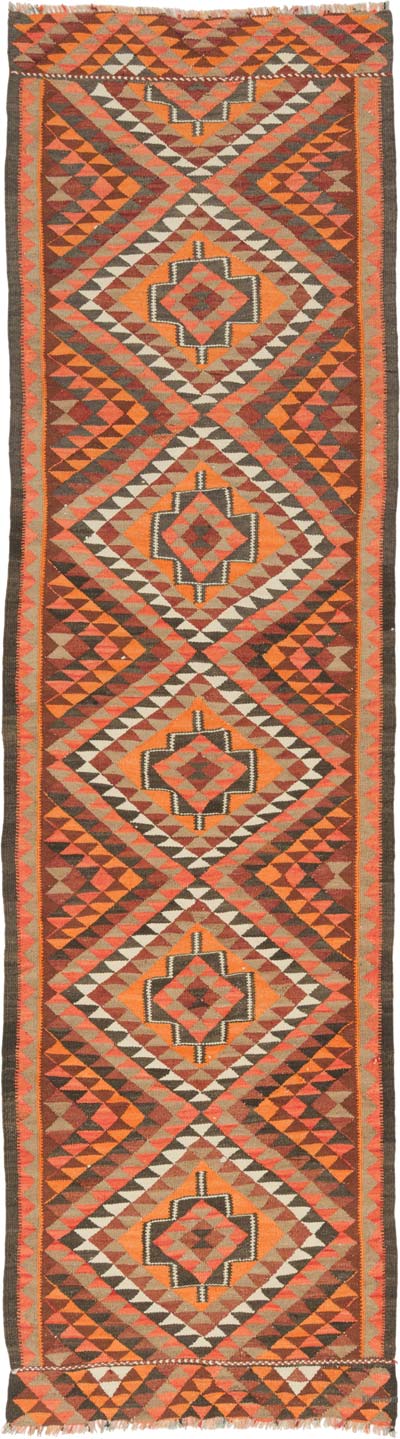 Vintage Herki Kilim Runner - 3' 1" x 10' 10" (37" x 130")